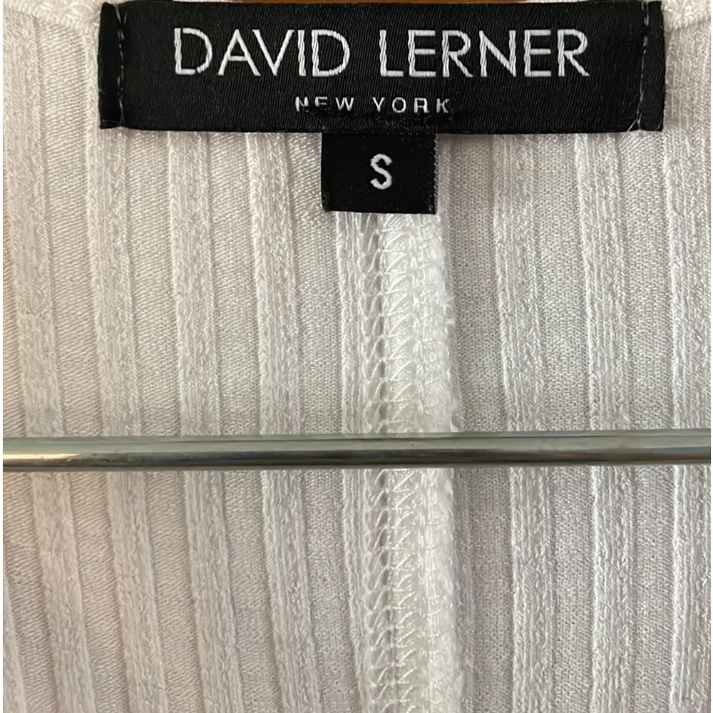 David Lerner New York Viscose Blend Ribbed Racerback White Tank Top Size S - Picture 4 of 9
